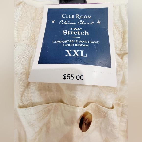 Club room Men's 100% Linen Drawstring Shorts - Picture 4 of 5